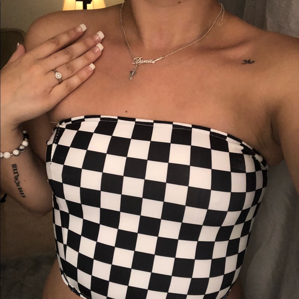 Checkered crop top